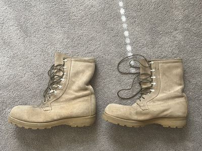 Wellco army surplus boots (size 13.5 Wide) tan with two liners sets