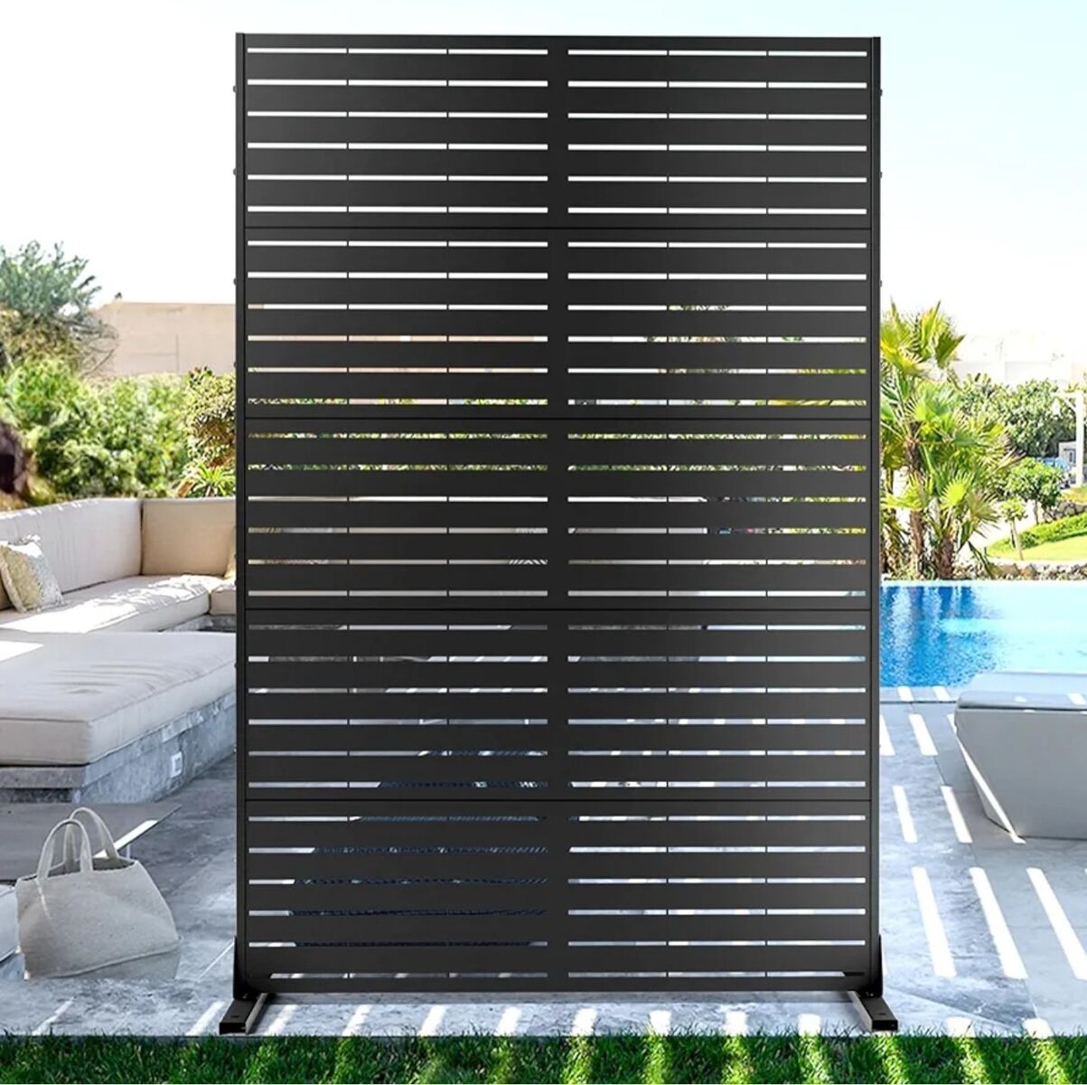 FENCY Metal Privacy Screen with Stand 72" H×44" W
