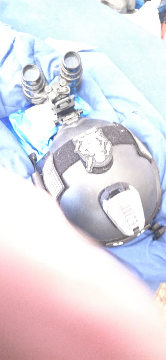 Black fast helmet.