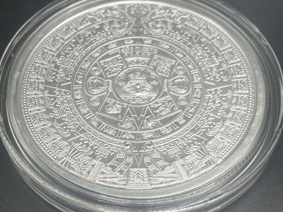 5 oz Aztec Calandar .999 Fine Silver In Capsule