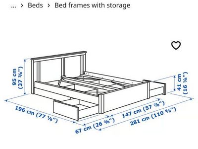 Full Bed Frame With Drawers
