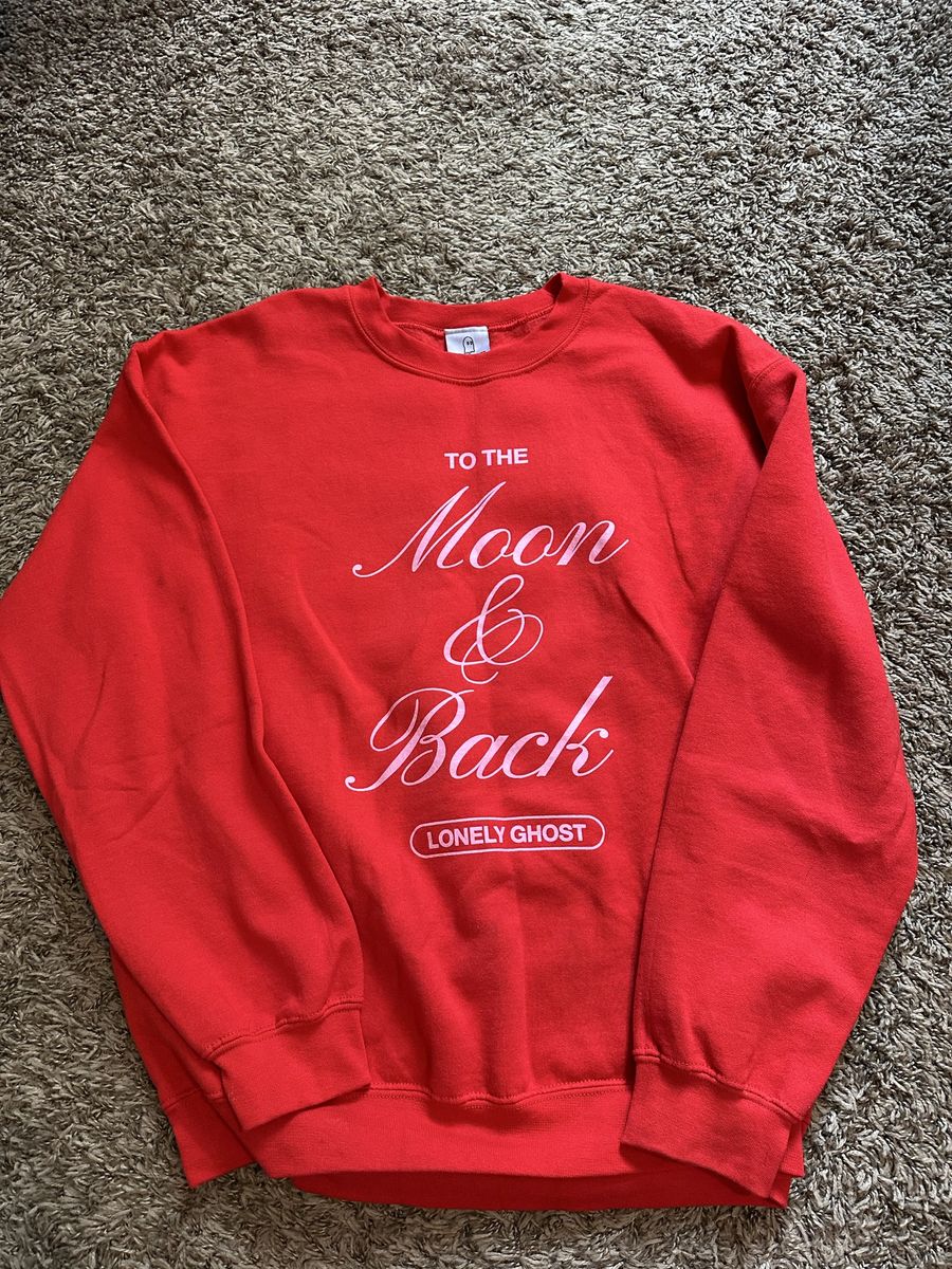 Love you to the moon and back red Lonely ghost sweatshirt