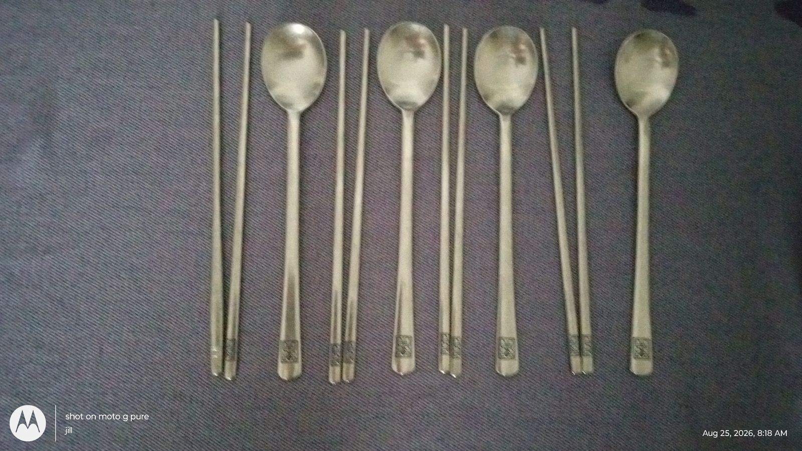 SMF 18-10 Stainless Steel Korean Spoon and Chopstick Set 4-Piece