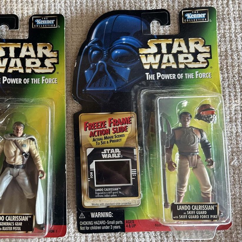 90’s Star Wars The Power of the Force Lando Calrissian Skiff Guard Green Card “Freeze Frame” Action Figure.