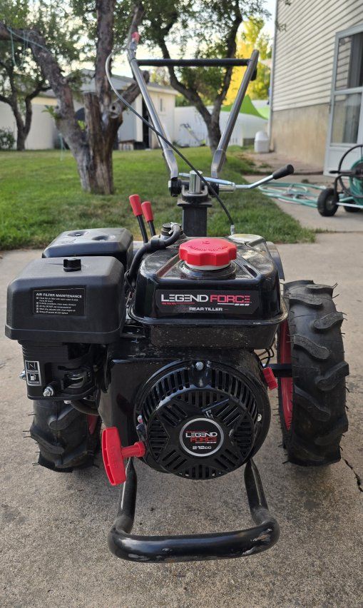 Legend Force 212cc Gas Rear Tine Tiller - Powerful Garden Cultivator