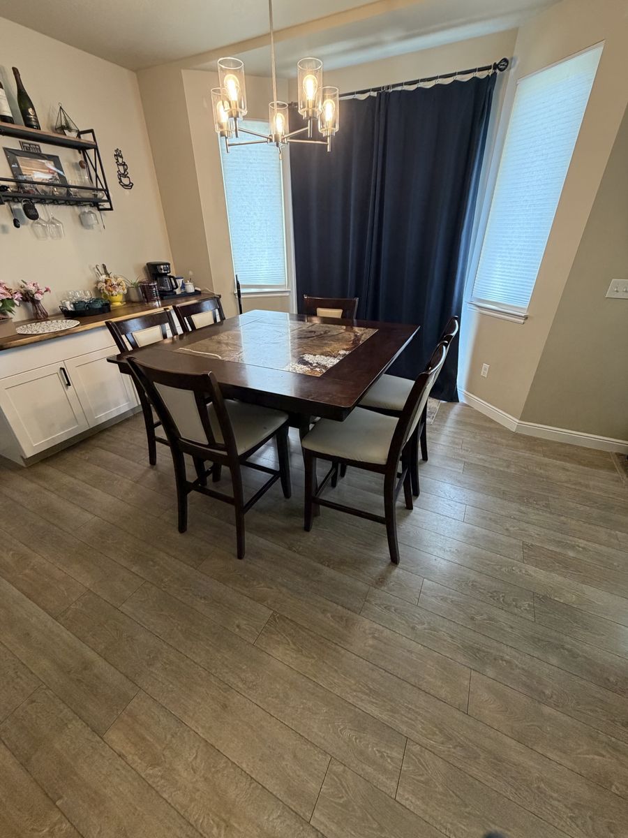 Dining table and chairs