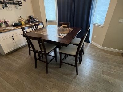 Dining table and chairs