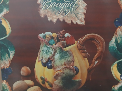 Fitz and Floyd Harvest Banquet Hand-Painted Ceramic Creamer with Potpourri 1.8 oz
