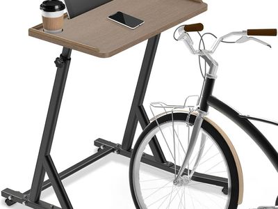 Indoor Cycling/Treadmill Walking Desk Workstation w/ Lockable Wheels