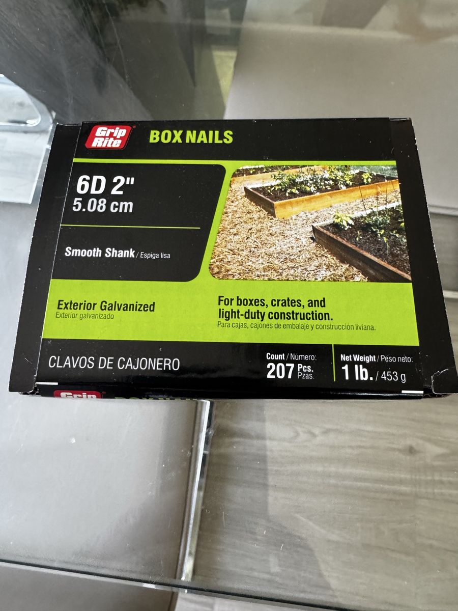 Grip-Rite 6D 2" Exterior Galvanized Smooth Shank Box Nails, 1 lb. (Approx 207 pcs)