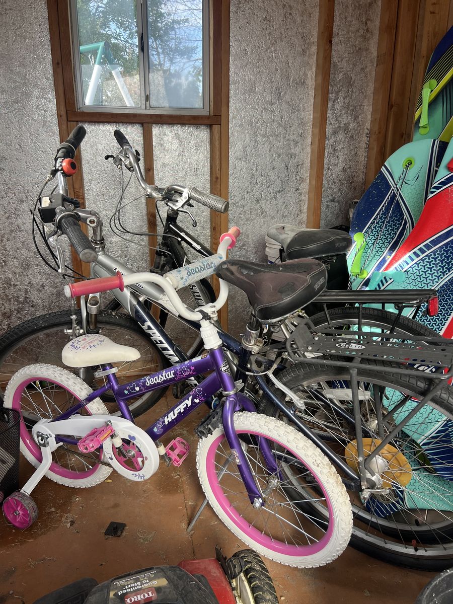 Bikes - 2 adult specialized mountain bikes and 1 kids bike 