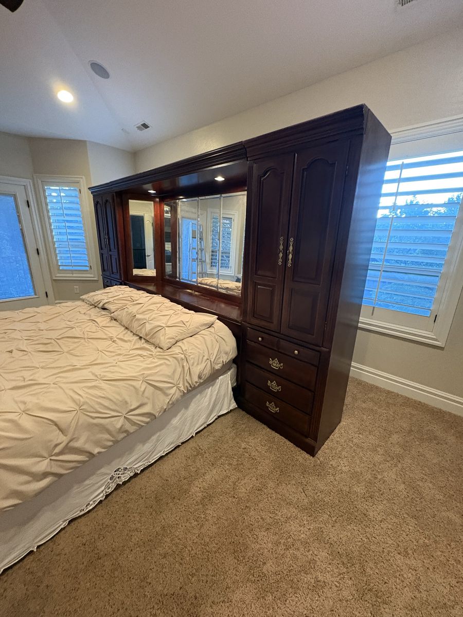 Cherrywood finish headboard