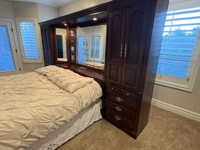Cherrywood finish headboard