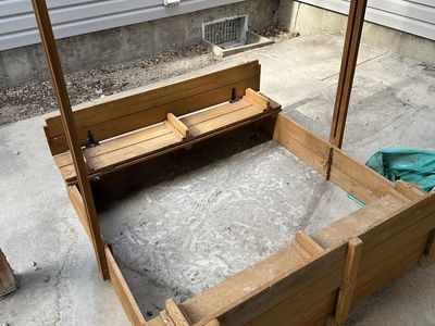 Wooden Sandbox with Canopy