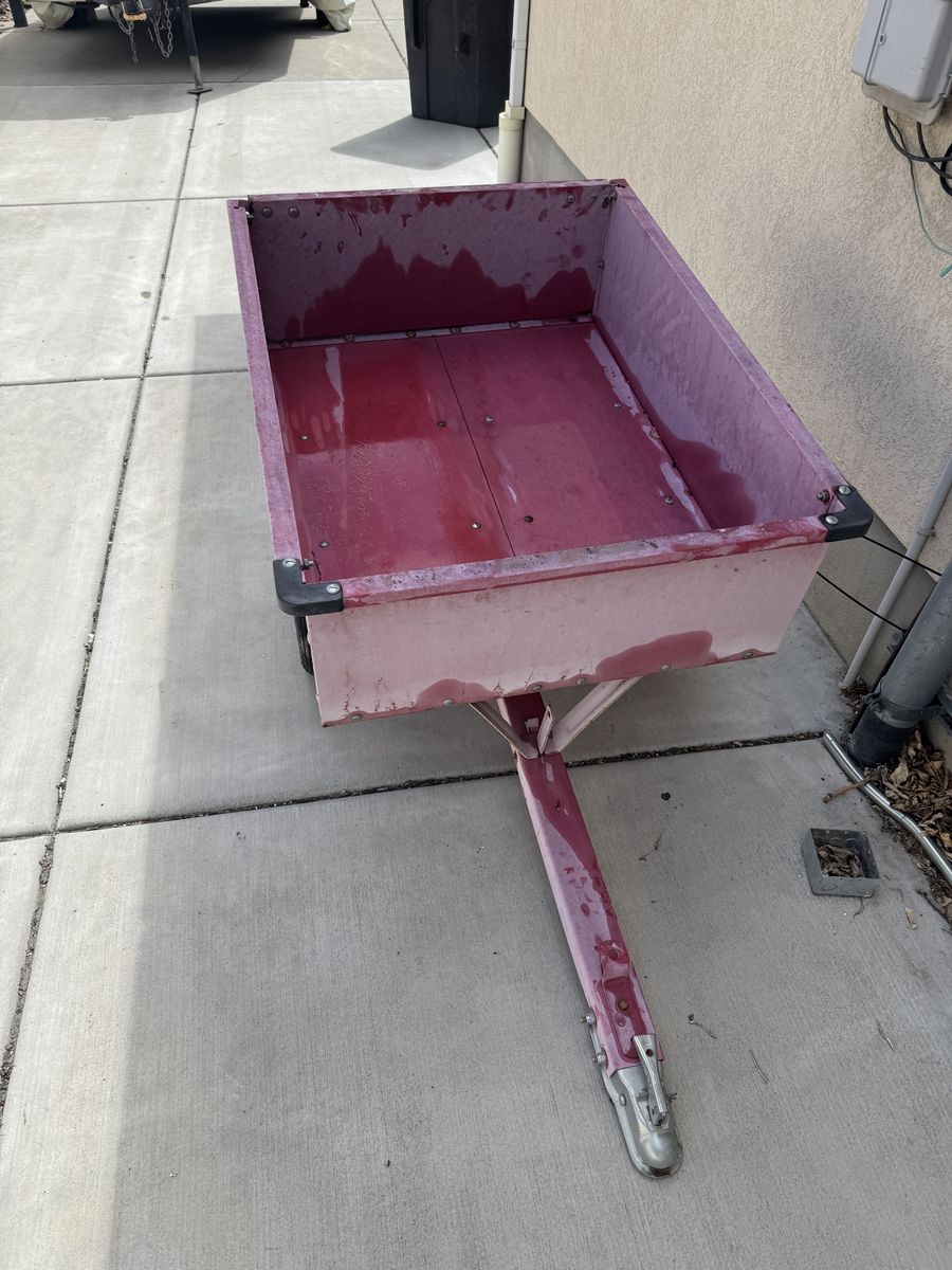 Small Used Red ATV Yard Utility Trailer - 2" Ball Hitch