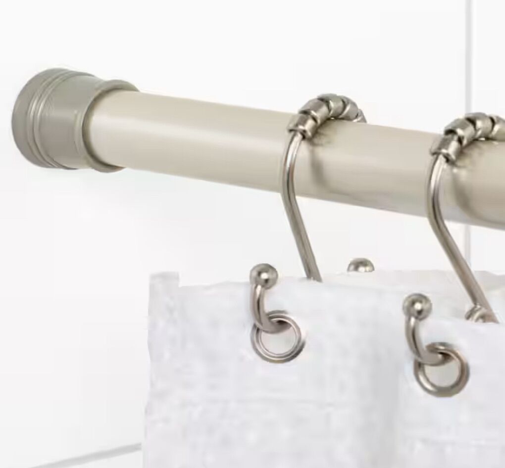 Zenna Home 52 in. 86 in. Shower Rod Brushed Nickel