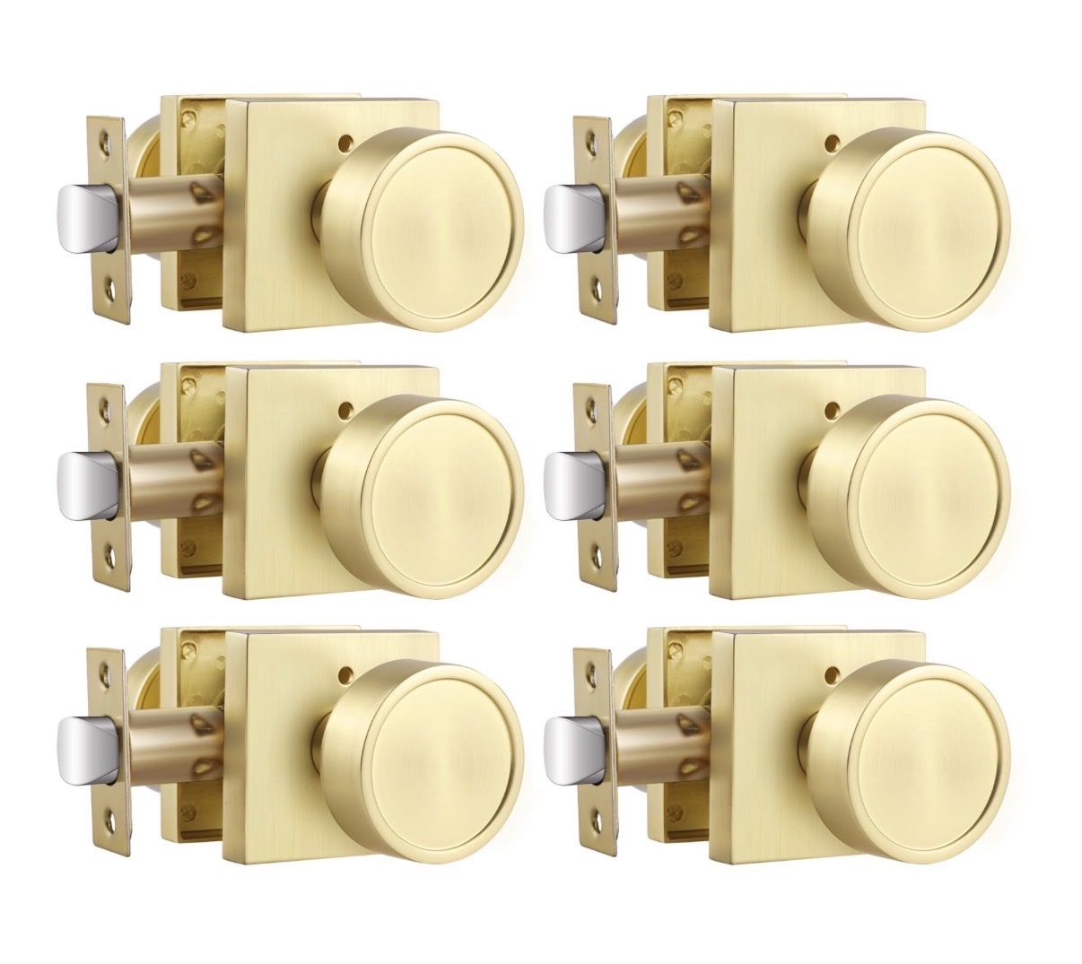 NEW! Gold Door Knobs Interior 6 Pack