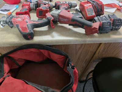 Milwaukee M18 Cordless Power Tool Combo Kit with Batteries Charger and Bag