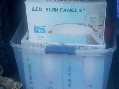 LED Slim Panel 6" Recessed Light - 12W, AC120V/60Hz, Energy Efficient, White Finish