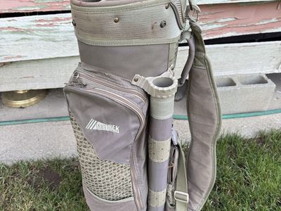 Datrek Golf Cart Bag Khaki Tan Canvas 6-Way Divider Putter Well Shoulder Strap