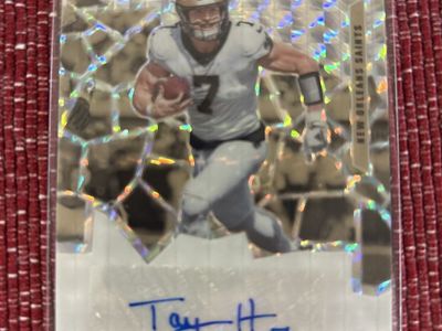 Taysom Hill 2021 Panini Mosaic Scripts Autograph New Orleans Saints Football Card BYU Cougars Hand Signed Certified Auto