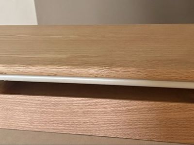 Monitor Stand with Drawer - Light Wood & White Frame, Desk Organizer Riser, Great Condition
