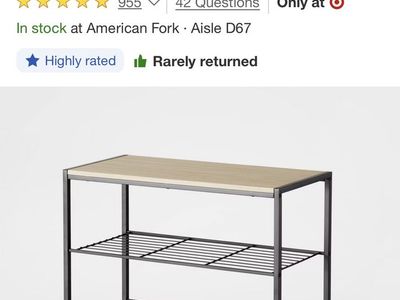 Shoe rack metal with wood top