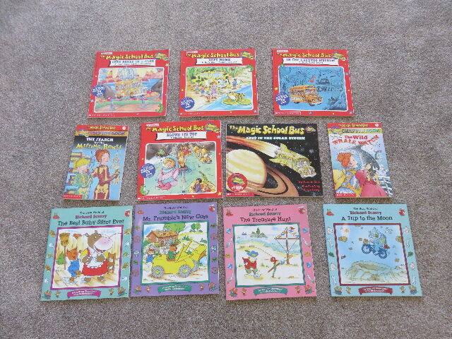 LOT OF 11 MAGIC SCHOOL BUS (7) AND RICHARD SCARRY (4) BOOKS - SELLING FOR ONE PRICE