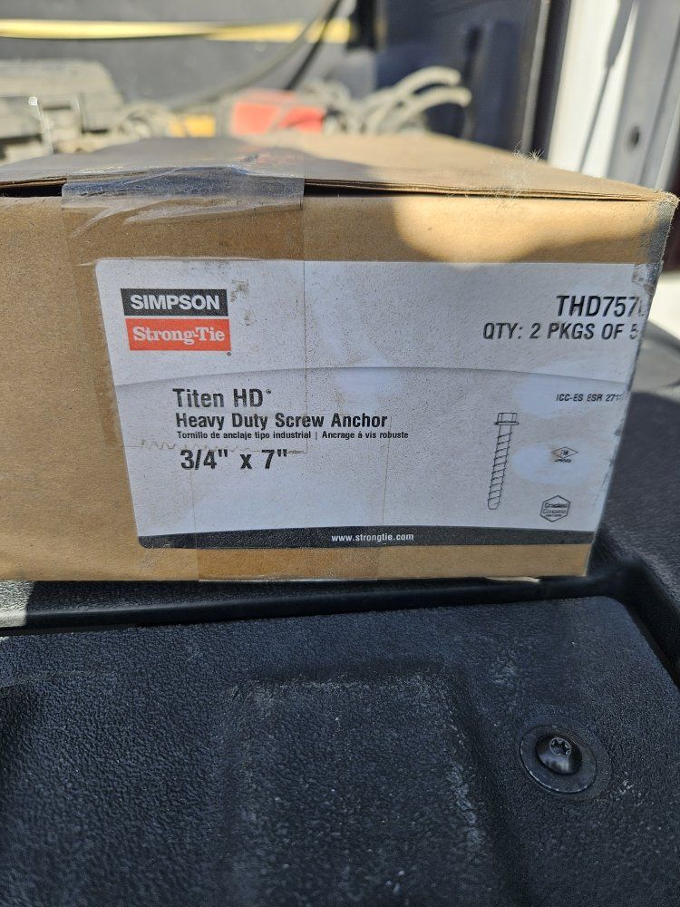 Simpson Strong-Tie THD75700H Titen HD Heavy Duty Screw Anchor 3/4" x 7" 10 boxes of  (2 packs of 5)