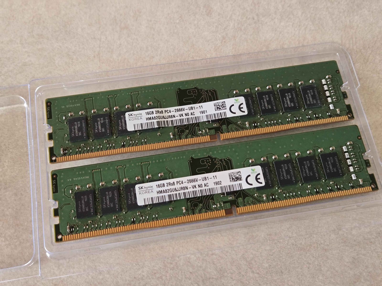 32gb (2x16GB) 2666mhz SK Hynix DDR4 Ram, $150 OBO