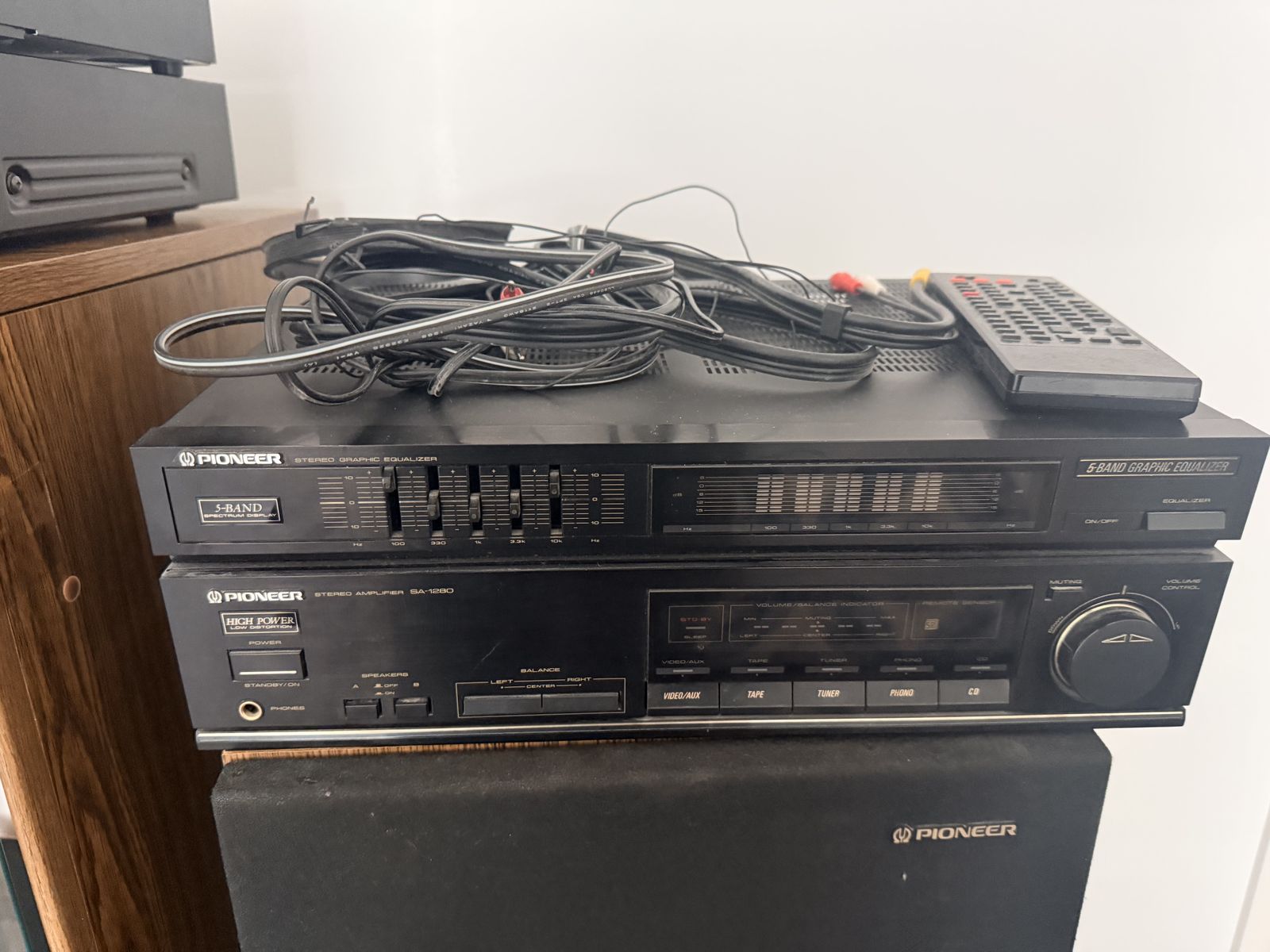 Pioneer Stereo Amplifier SA-1280, Stereo Graphic Equalizer, and TX-1080Z Tuner