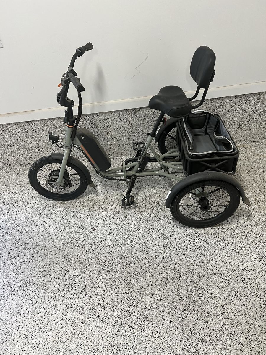 Rad Power Bikes RadTrike Electric Tricycle - Gray, Adult, Foldable with Basket