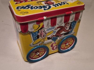 Schylling Curious George Circus Money Bank Tin with Lock and Key - Fun Kids Coin Bank