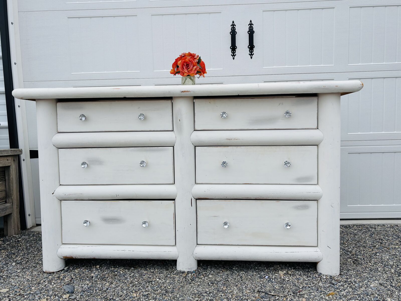 White Wood Log Dresser