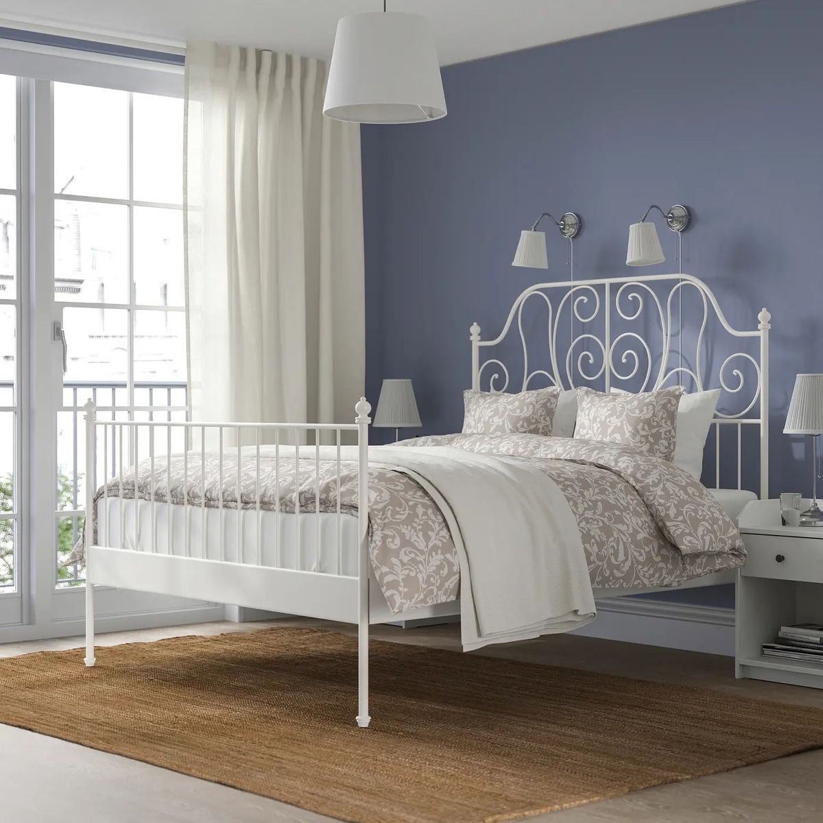 IKEA LEIRVIK Full Size Bed Frame - White Steel, Discontinued Model, Excellent Condition