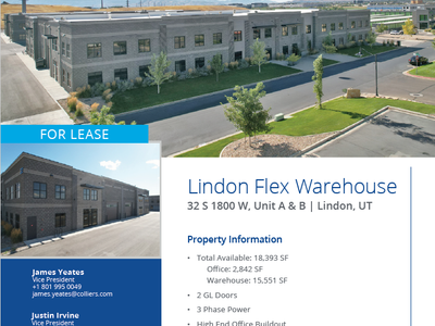 Lindon Flex/Warehouse Unit for Lease - 18,393 Available
