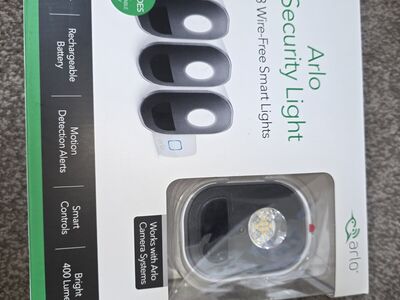 3 Arlo security light wireless with extra battery!