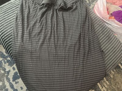 Apt. 9 Gray Striped Maxi Skirt 2xl