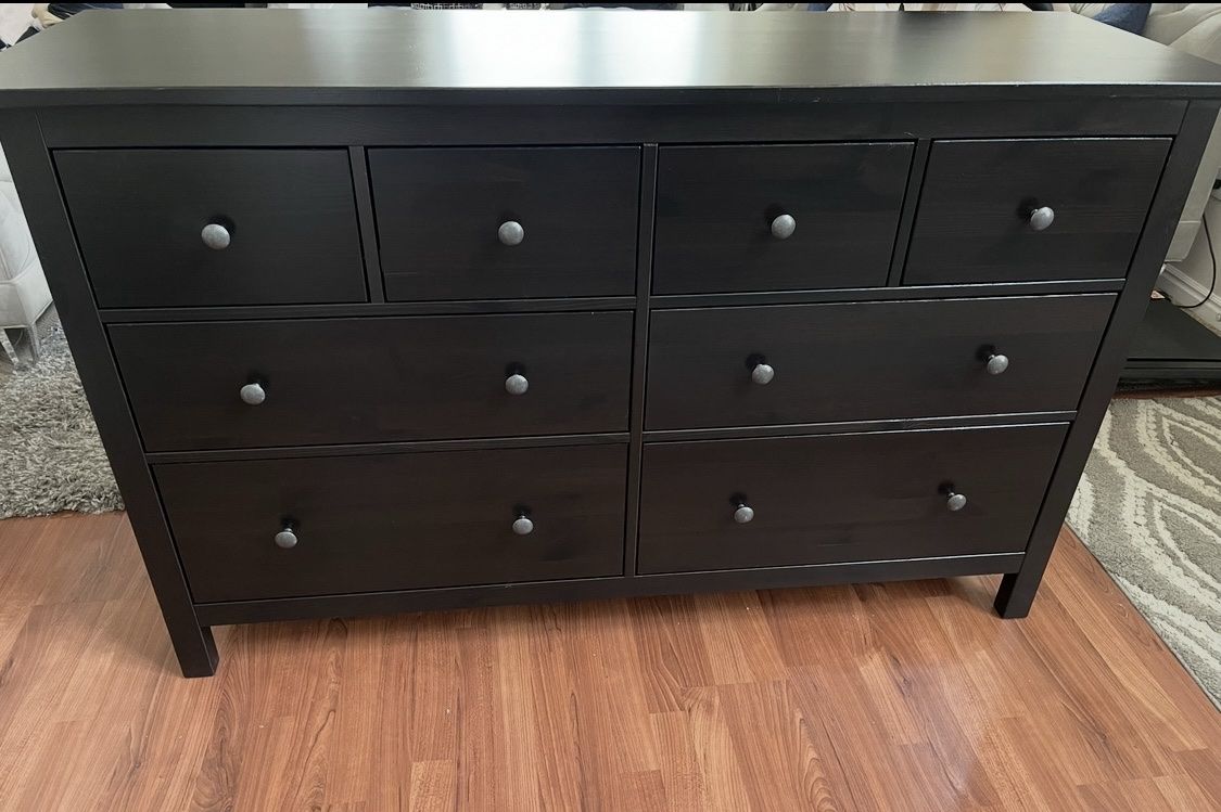 IKEA Hemnes 8-Drawer Dresser Black-Brown 