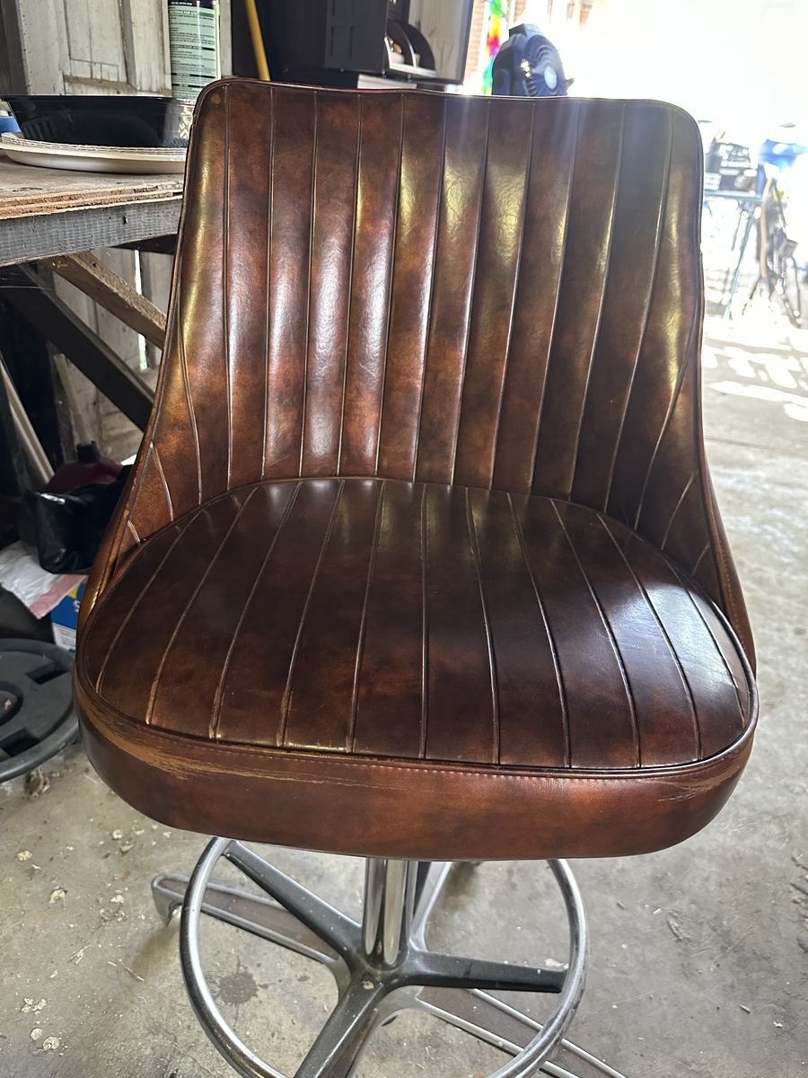 MCM leather barstool set of 2