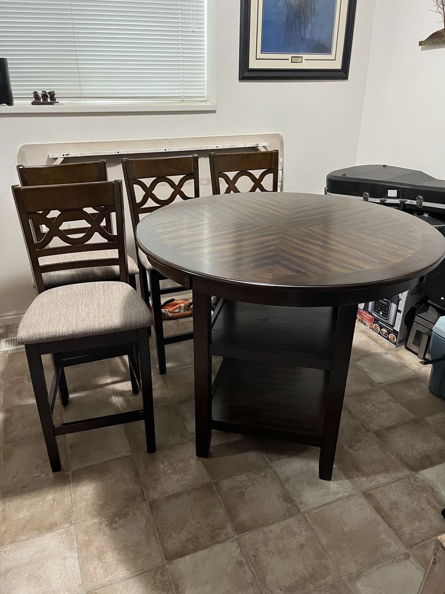  5pc Round Wood Pub Set