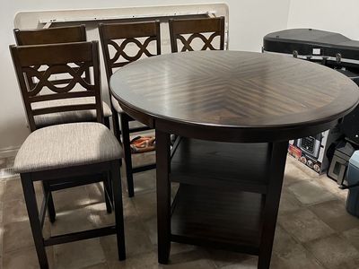 5pc Round Wood Pub Set