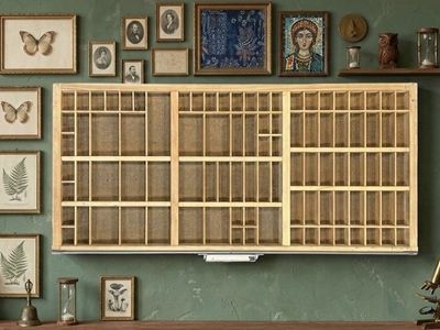 Vintage Wood Printer Drawer / Trinket Shelf