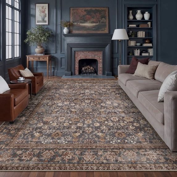 NEW Large Vintage-Inspired Area Rug – Beautiful Floral Persian Pattern