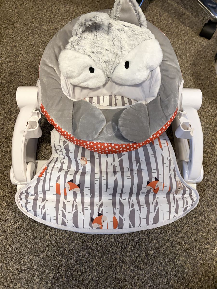 Cute Woodland Animal Baby Sit-Me-Up Floor Seat - Fox/Wolf Design with Support