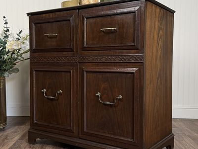 Vintage Wood Storage / Record Cabinet
