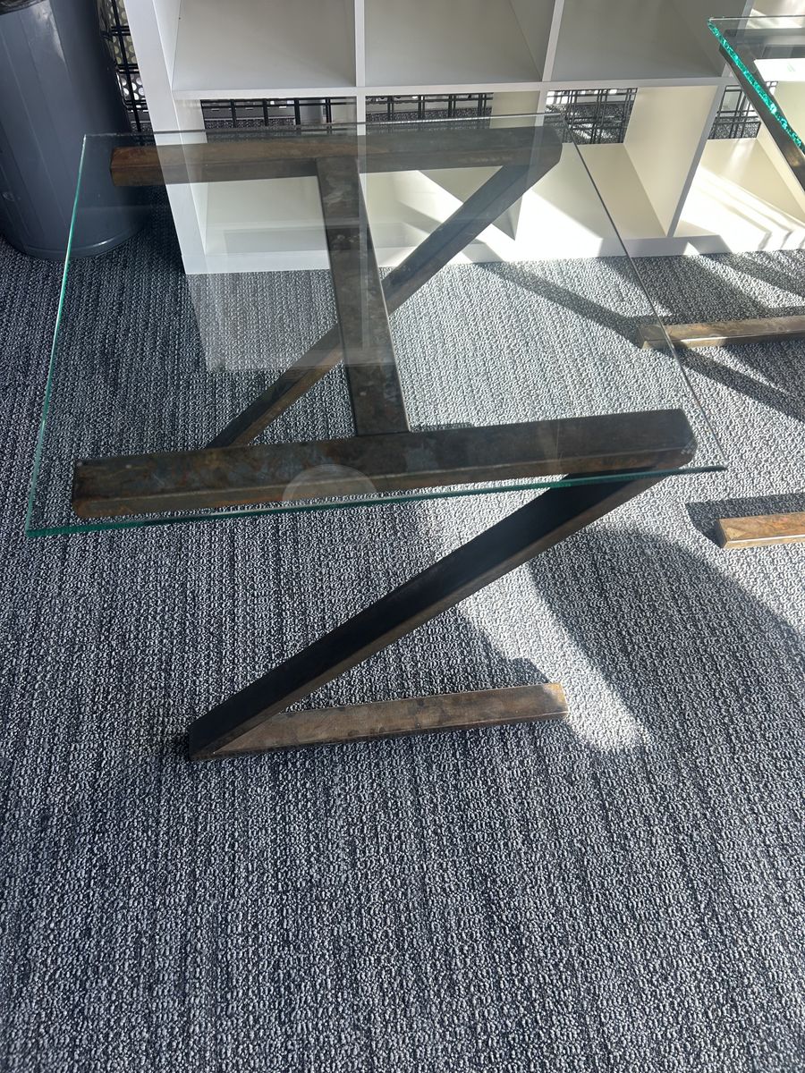 Glass / metal side table