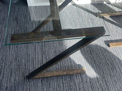 Glass / metal side table