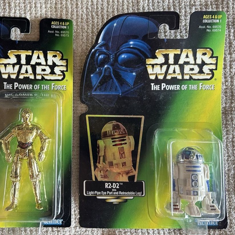 90’s Star Wars The Power of the Force Green Card Vintage R2-D2 Action Figures Kenner 1995