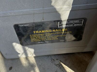 Harbor Freight Pnuatic Framing Nailer